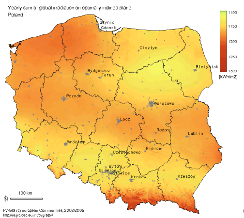 Zasoby energii słonecznej w Polsce